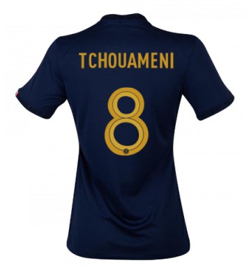 Frankrike Aurelien Tchouameni #8 Hemmatröja Kvinnor VM 2022 Kortärmad